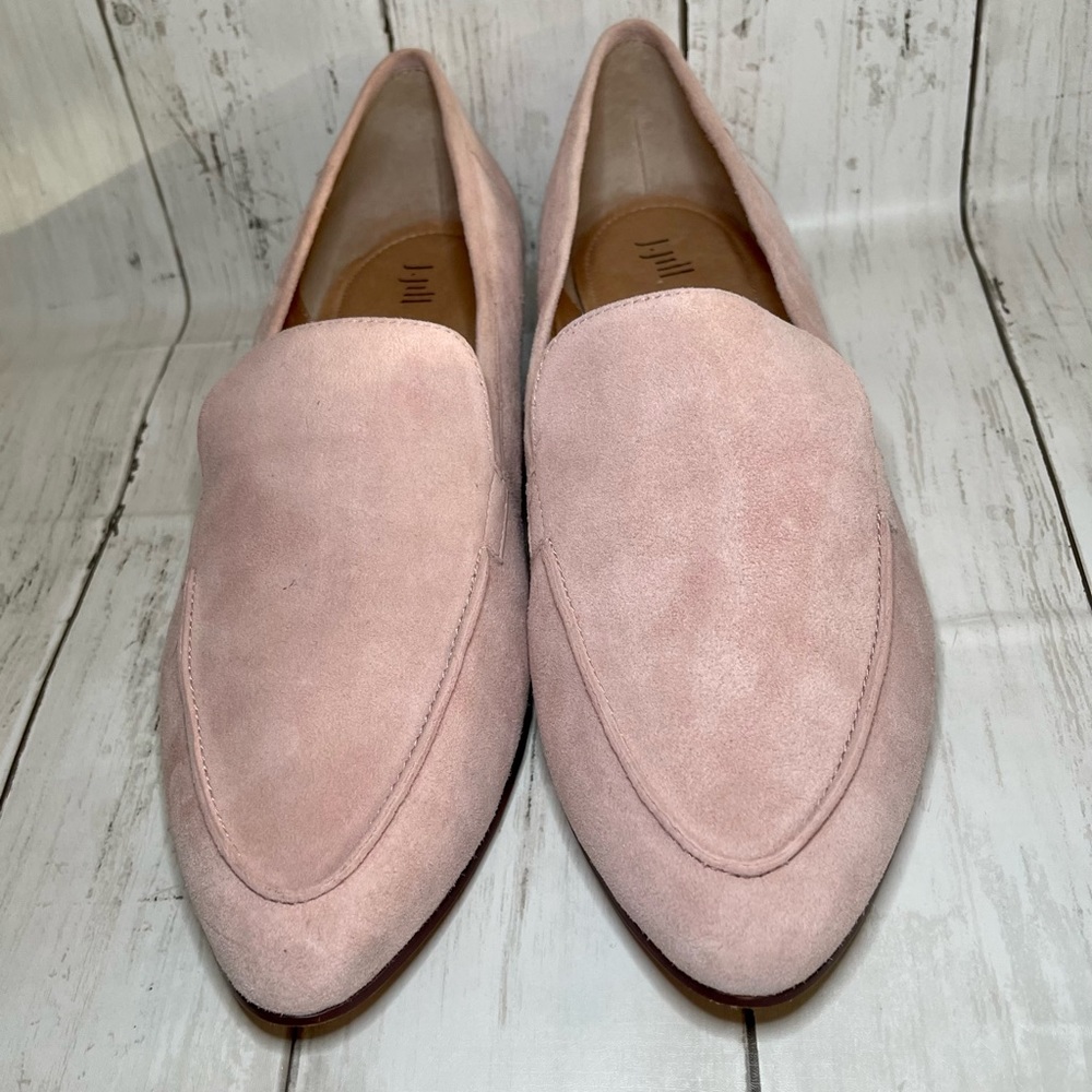 J jill pink suede loafer flat shoes